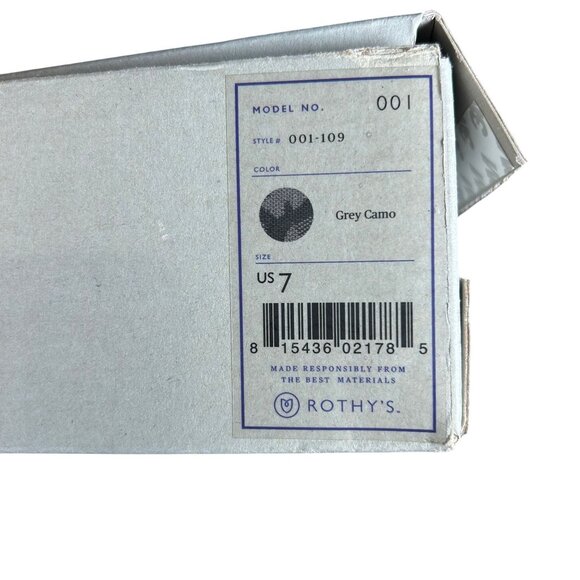 Rothy's The Flat Slip-On Shoes Women's Size 7 in Retired Gray Camo - Picture 9 of 10